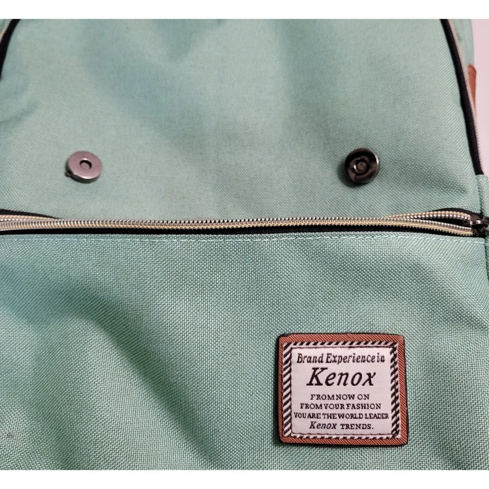 Kenox Backpack Unisex Mint Green Canvas Vintage Rucksack Laptop Bag Good